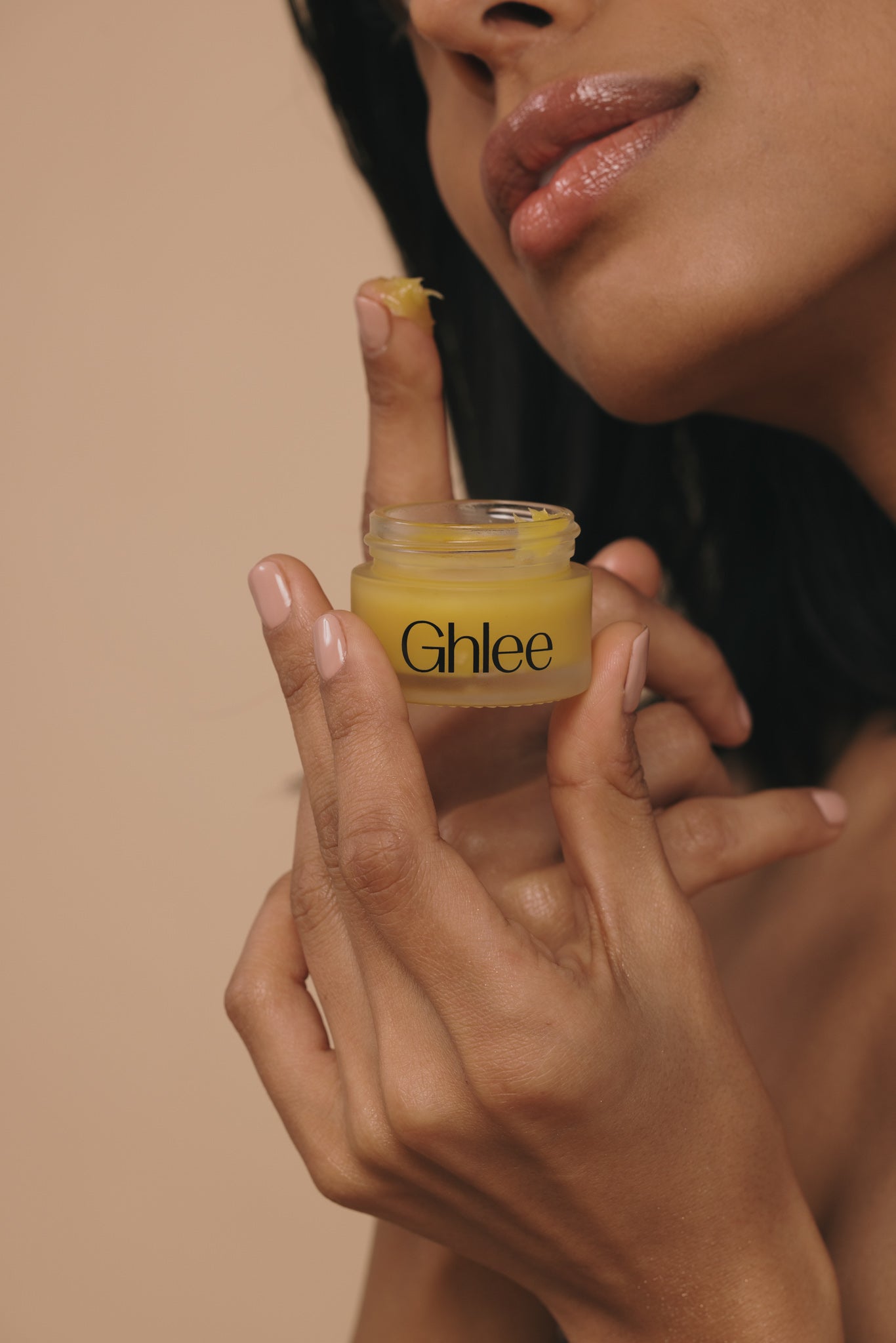 ghlee lip mask on lips